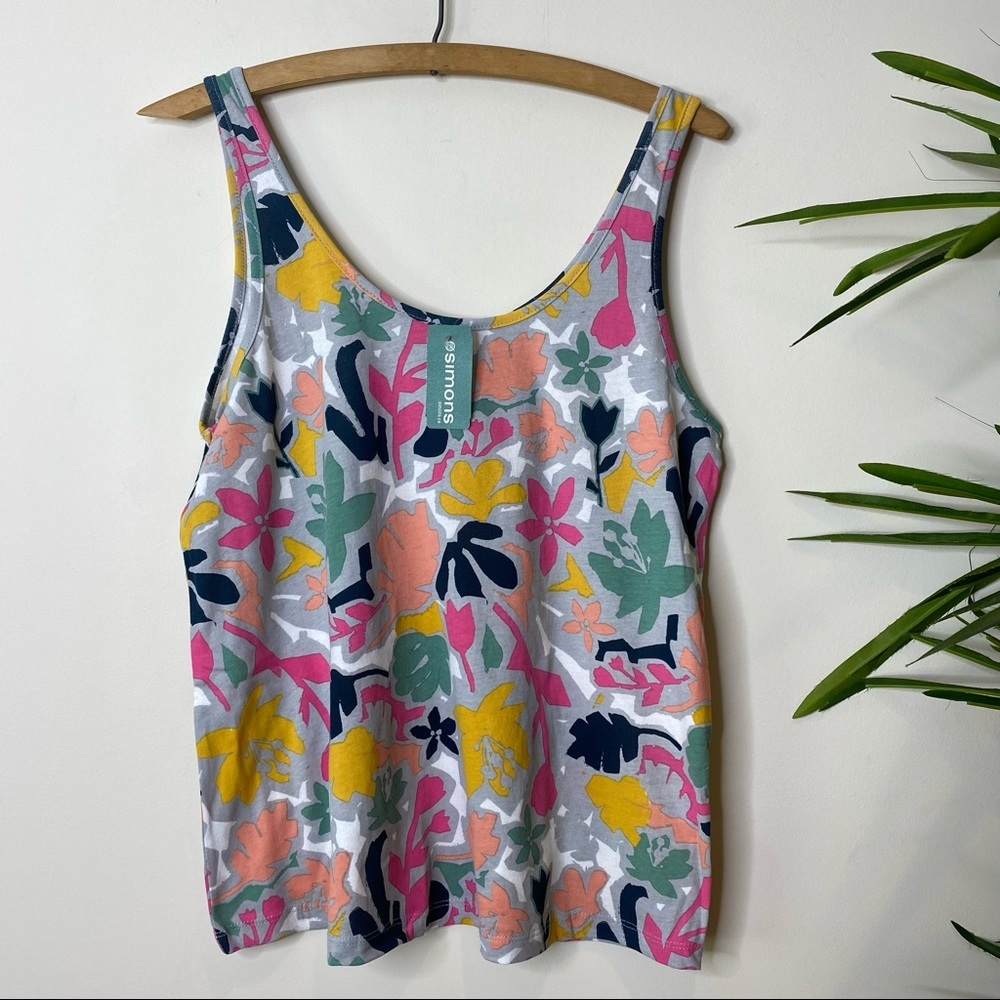 Twik || Floral/Leaf/Hawaiian Tank Top; Size M